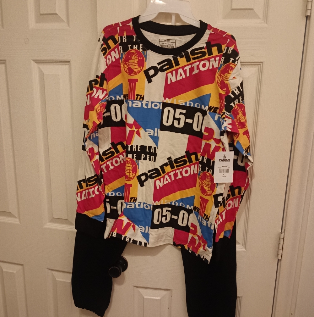 New Parish Nation Graphic Long Sleeve Shirt/ Sweat Pants
